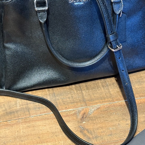 COACH SAGE CARRYALL Tote bag with crossbody straps Black leather bag - Picture 7 of 7